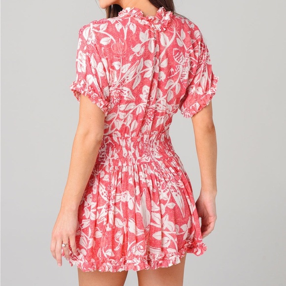 Poupette St Barth Women’s Josie Broderie Mini Dress in Pink Floral - Picture 9 of 9